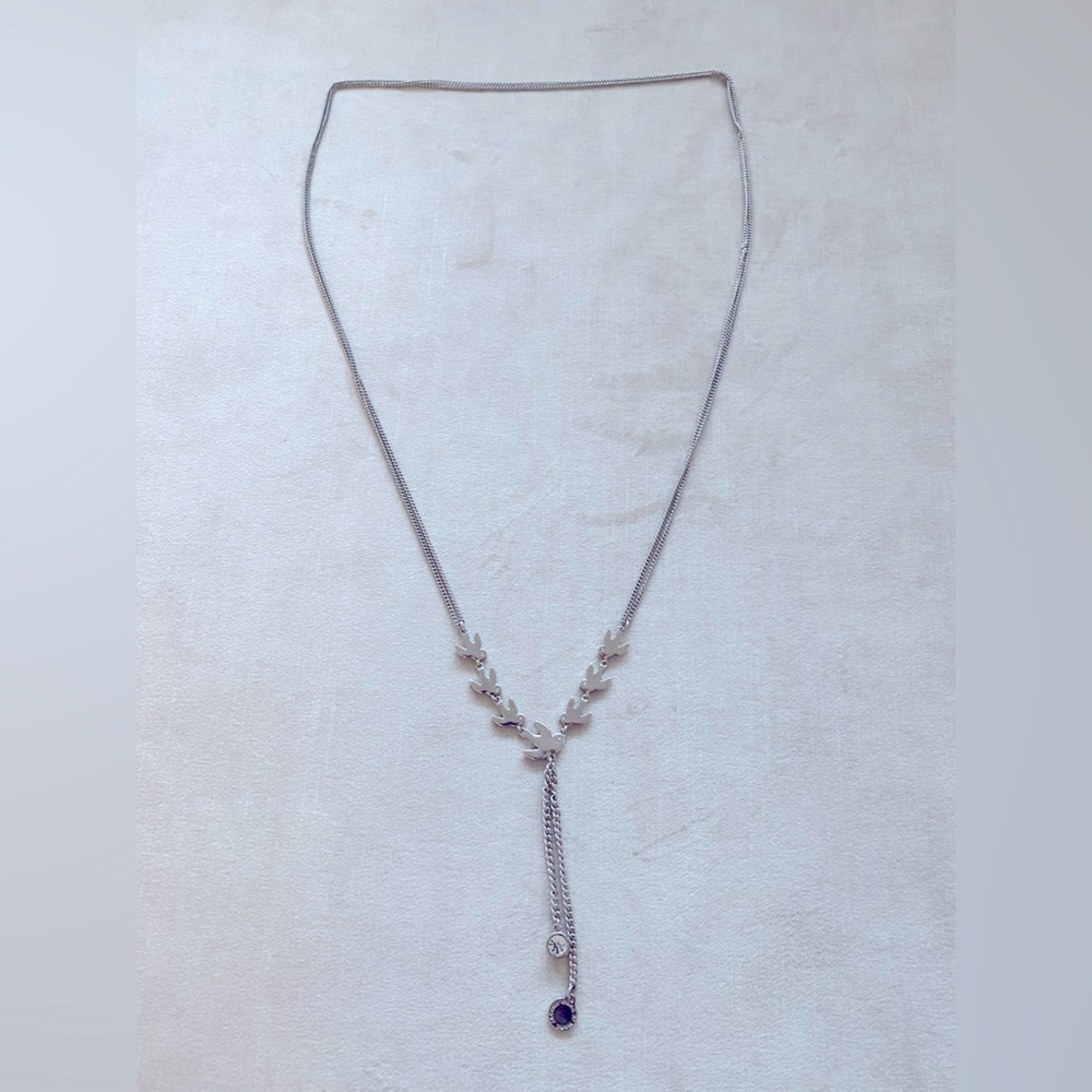 MARC by MARC JACOBS -Rare- Birds Long Necklace EUC Silver Color with Crystals - Picture 2 of 5
